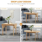 Table de cuisine 55" en bois massif, table à manger pliante à abattants pour petits espaces