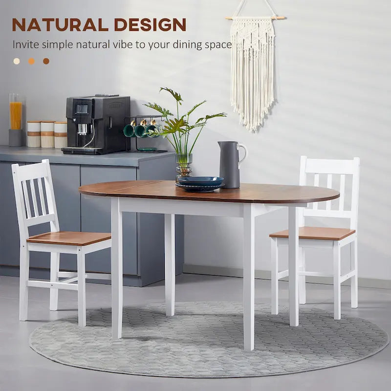 Table de cuisine 55" en bois massif, table à manger pliante à abattants pour petits espaces