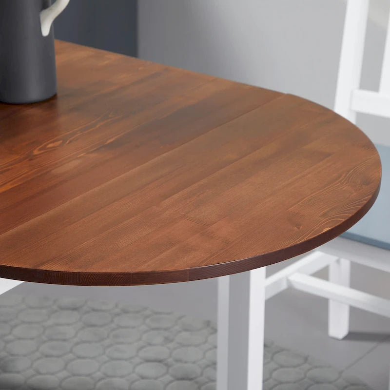Table de cuisine 55" en bois massif, table à manger pliante à abattants pour petits espaces