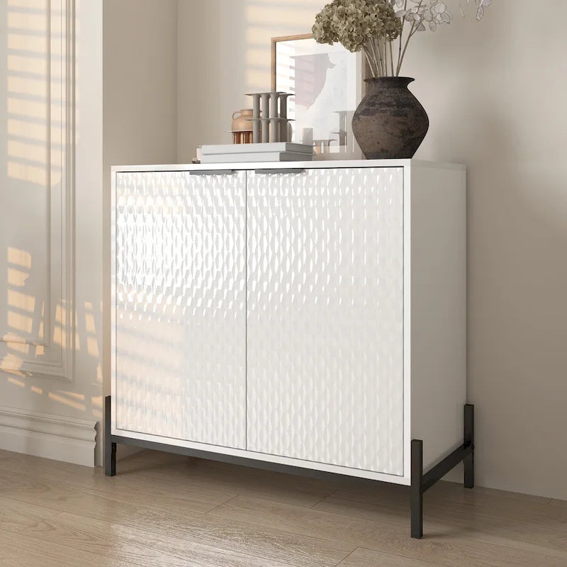 Bahut d'appoint de rangement moderne et brillant