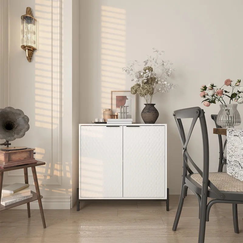 Bahut d'appoint de rangement moderne et brillant