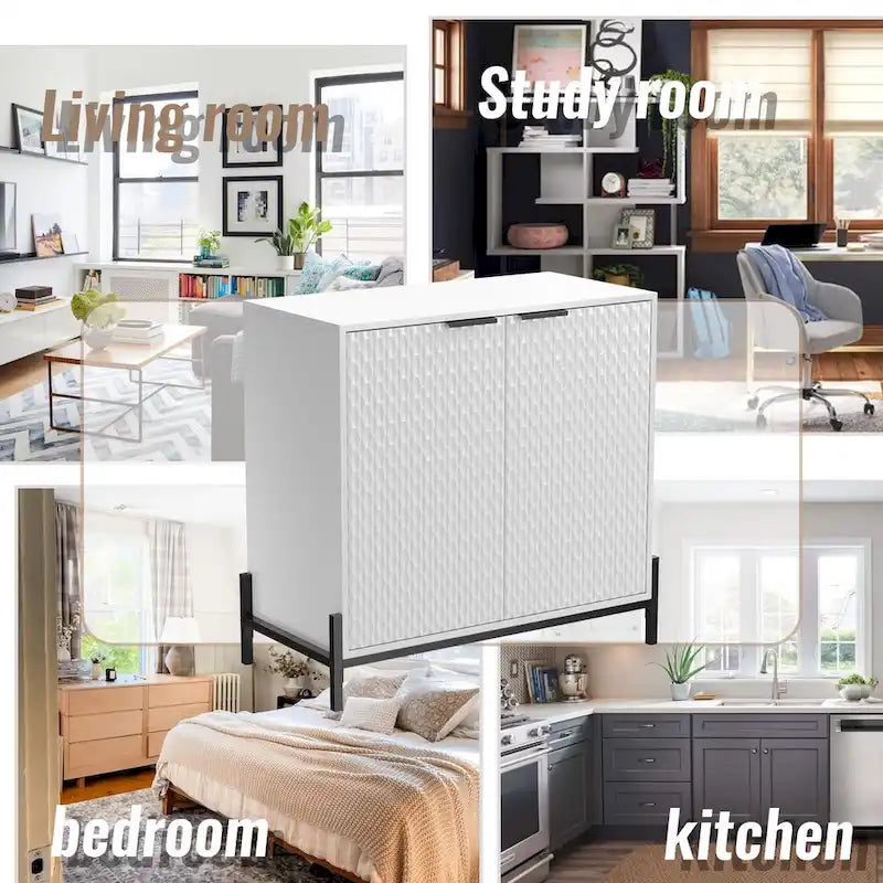 Bahut d'appoint de rangement moderne et brillant