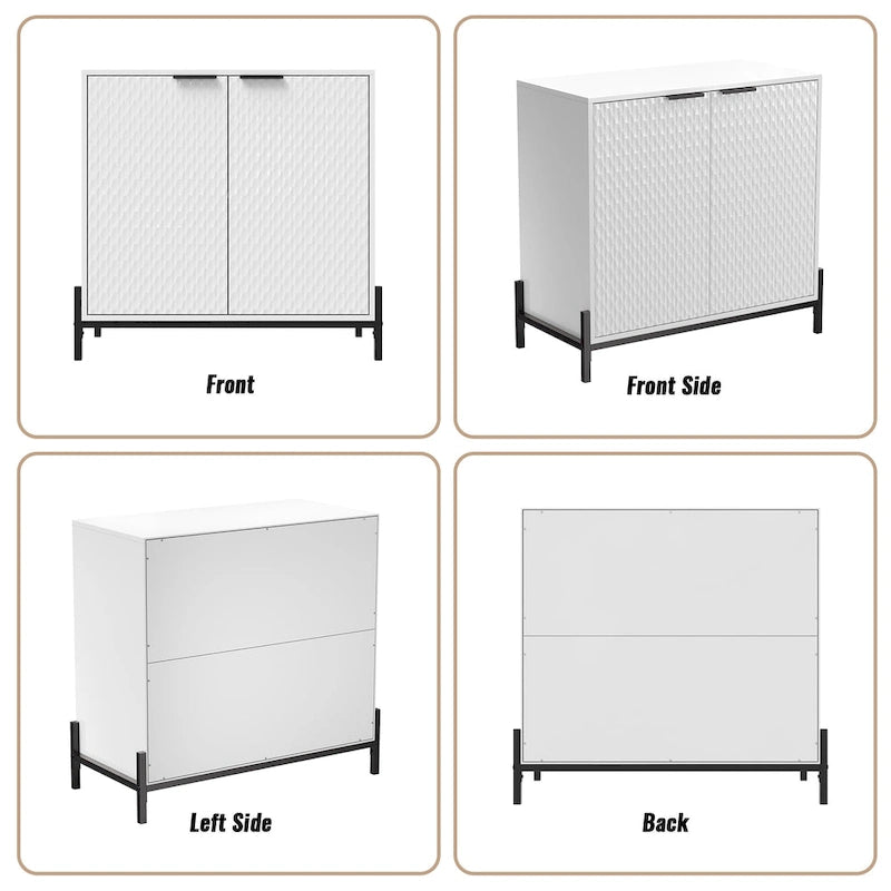 Bahut d'appoint de rangement moderne et brillant
