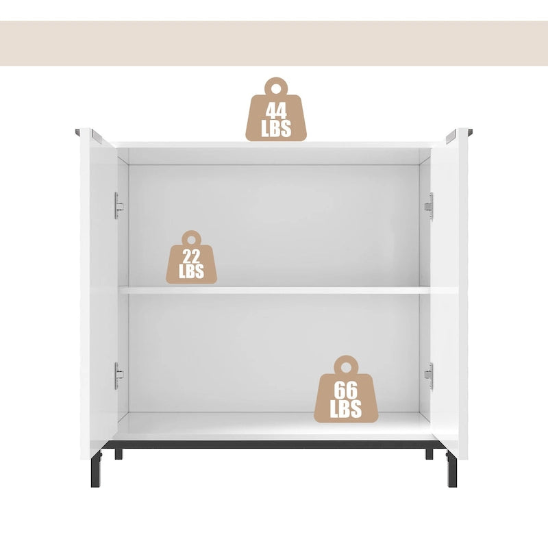 Bahut d'appoint de rangement moderne et brillant
