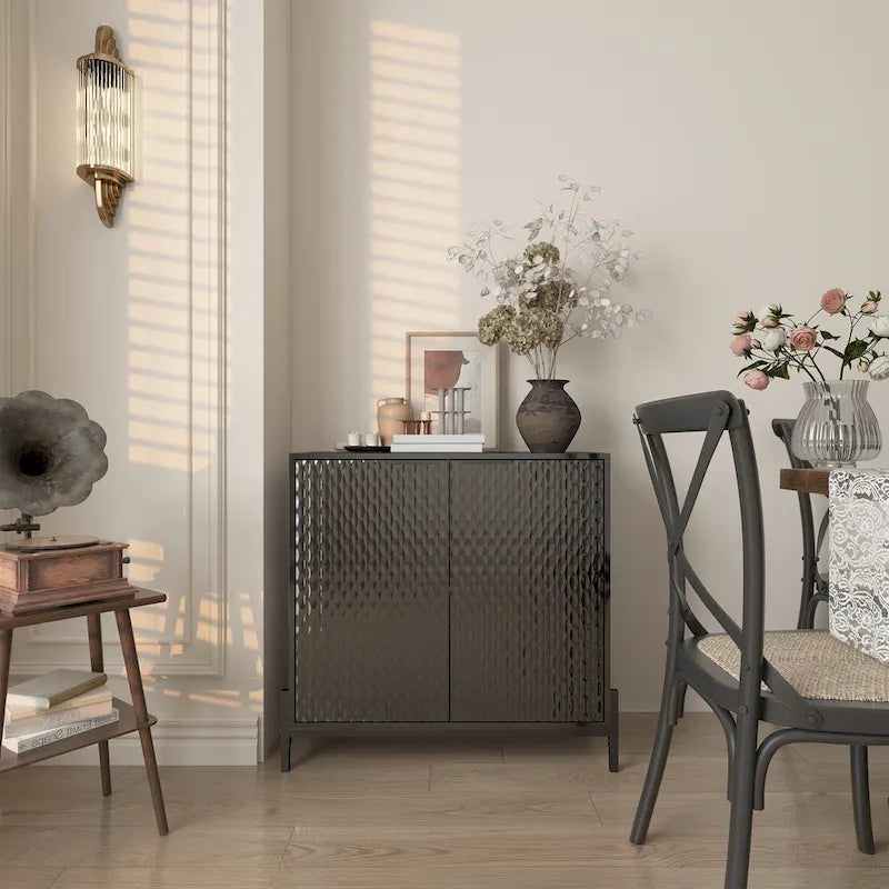 Bahut d'appoint de rangement moderne et brillant