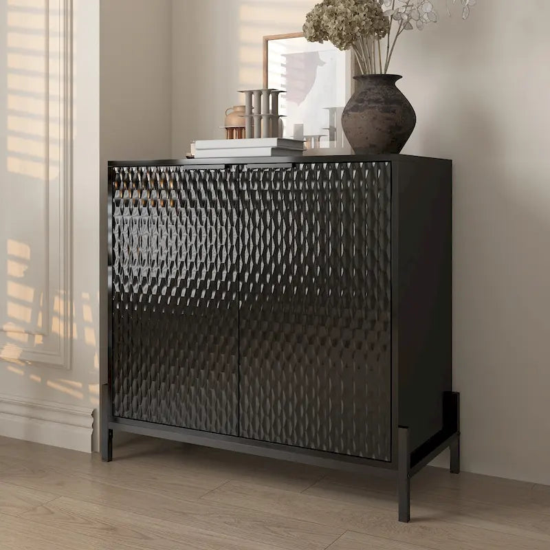 Bahut d'appoint de rangement moderne et brillant