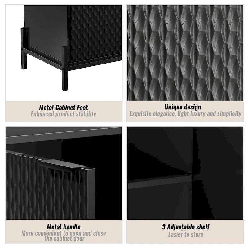 Bahut d'appoint de rangement moderne et brillant