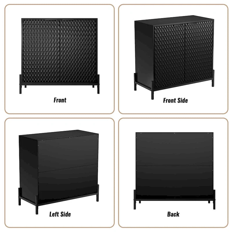 Bahut d'appoint de rangement moderne et brillant