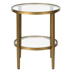 Table d'appoint ronde large Hera 19.63 avec étagère en verre transparent