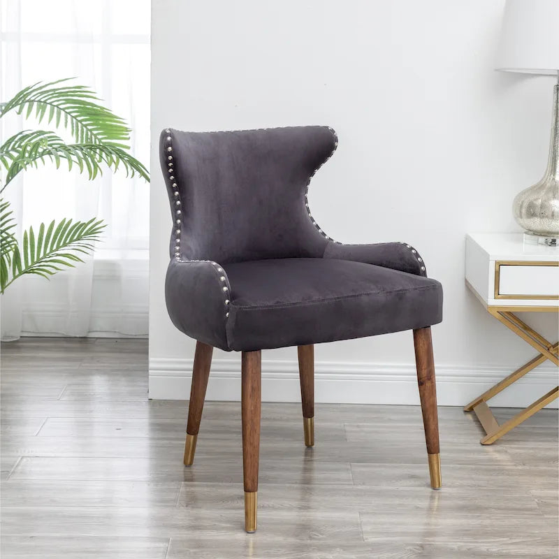 Fauteuil d'appoint en velours Mid-Century Modern