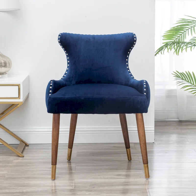 Fauteuil d'appoint en velours Mid-Century Modern