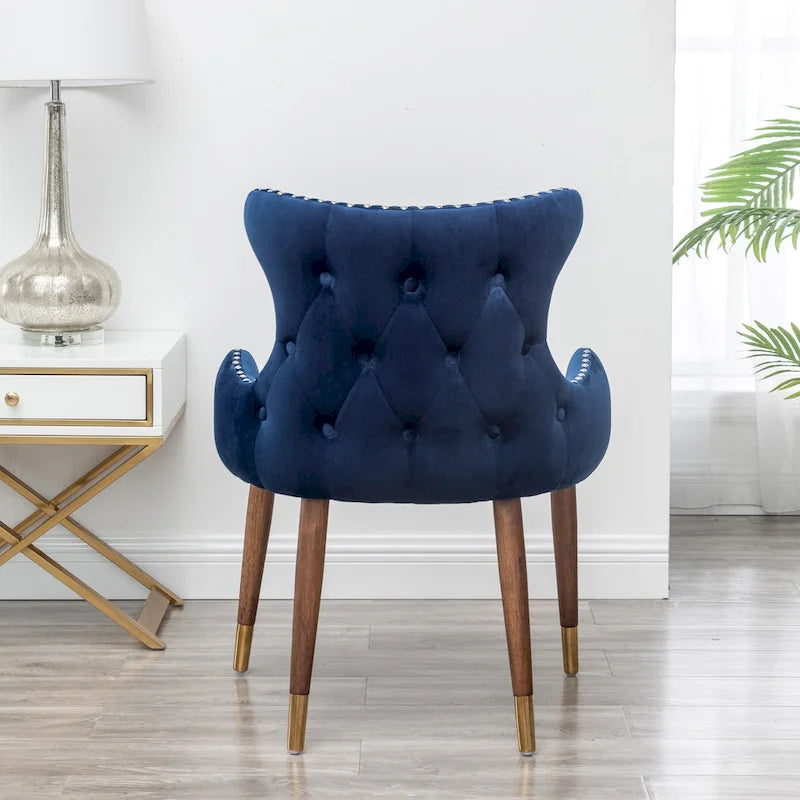 Fauteuil d'appoint en velours Mid-Century Modern