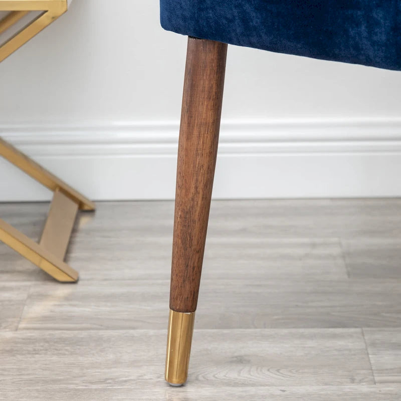 Fauteuil d'appoint en velours Mid-Century Modern