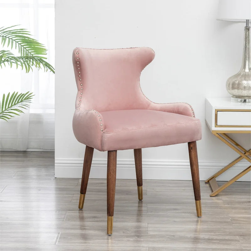 Fauteuil d'appoint en velours Mid-Century Modern
