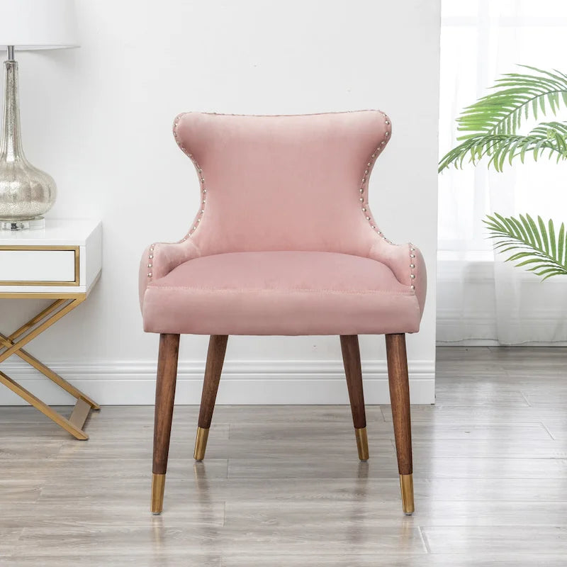 Fauteuil d'appoint en velours Mid-Century Modern