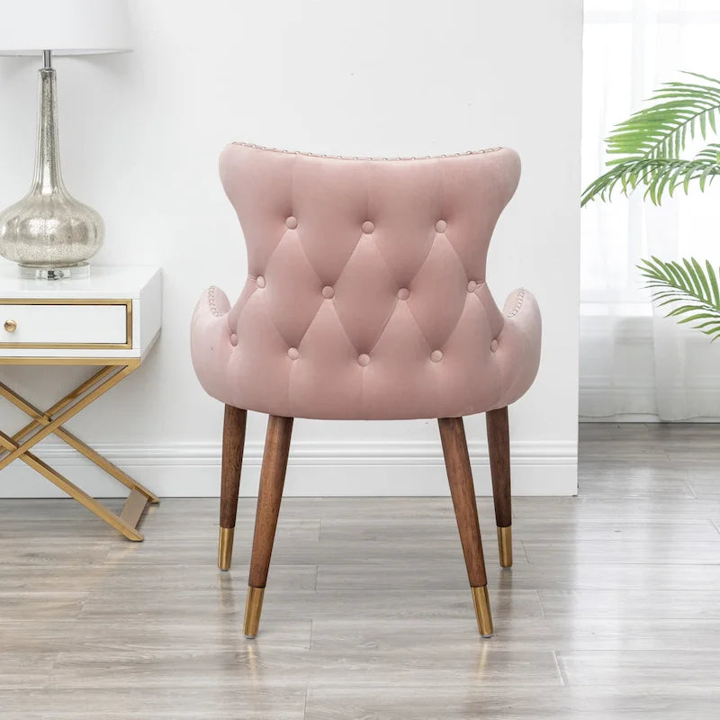 Fauteuil d'appoint en velours Mid-Century Modern
