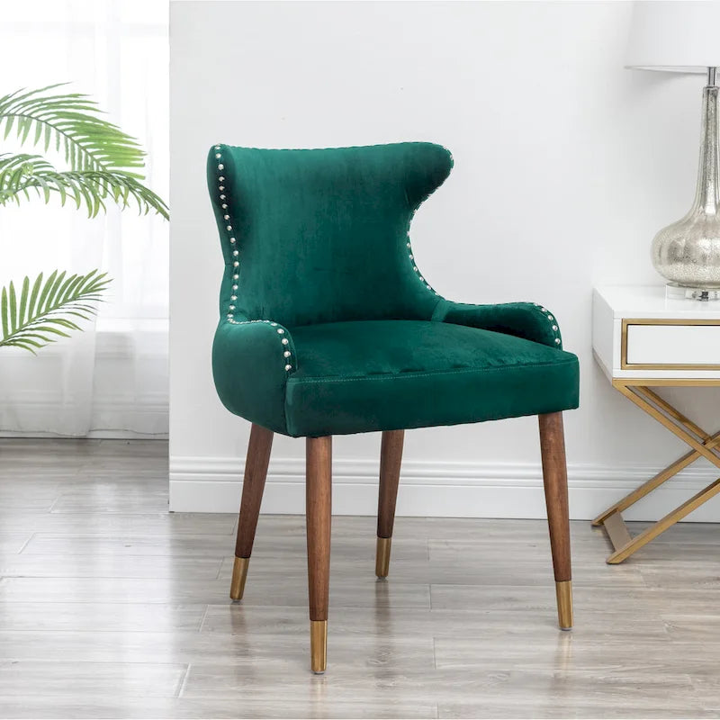 Fauteuil d'appoint en velours Mid-Century Modern