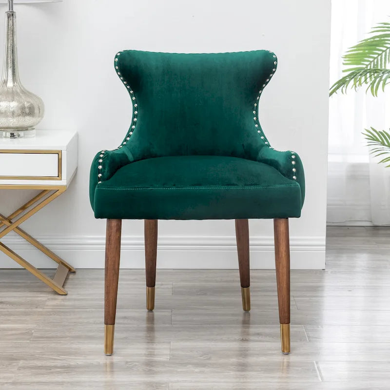 Fauteuil d'appoint en velours Mid-Century Modern