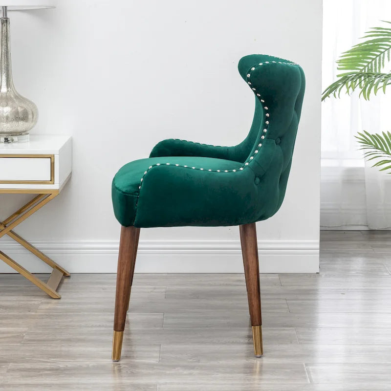 Fauteuil d'appoint en velours Mid-Century Modern