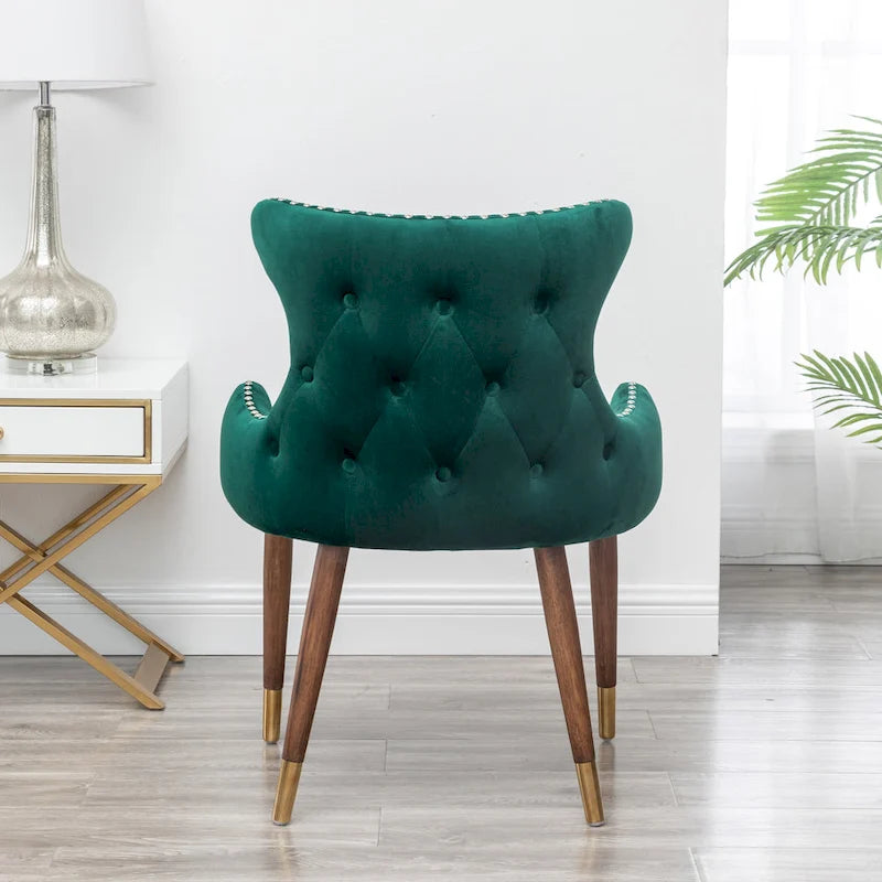 Fauteuil d'appoint en velours Mid-Century Modern