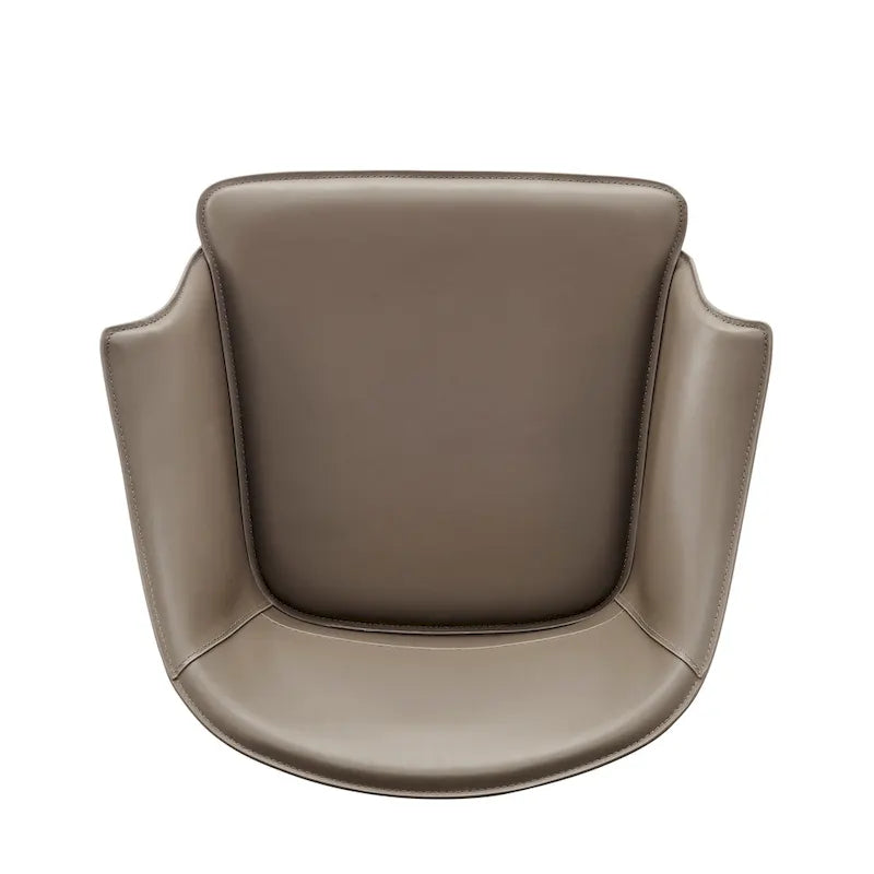 Chaise de salle à manger avec accoudoirs en cuir recyclé
