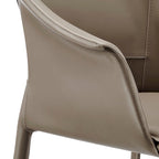 Chaise de salle à manger avec accoudoirs en cuir recyclé
