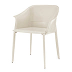 Chaise de salle à manger avec accoudoirs en cuir recyclé
