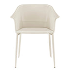 Chaise de salle à manger avec accoudoirs en cuir recyclé