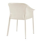 Chaise de salle à manger avec accoudoirs en cuir recyclé