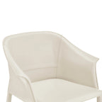 Chaise de salle à manger avec accoudoirs en cuir recyclé