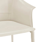 Chaise de salle à manger avec accoudoirs en cuir recyclé