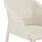 Chaise de salle à manger avec accoudoirs en cuir recyclé