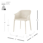 Chaise de salle à manger avec accoudoirs en cuir recyclé
