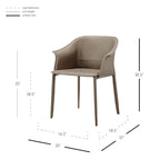 Chaise de salle à manger avec accoudoirs en cuir recyclé