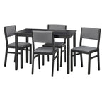 Ensemble table et chaises de salle à manger 5 pièces en bois massif