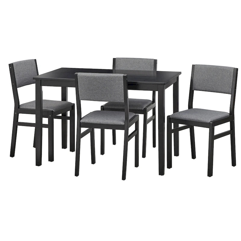 Ensemble table et chaises de salle à manger 5 pièces en bois massif