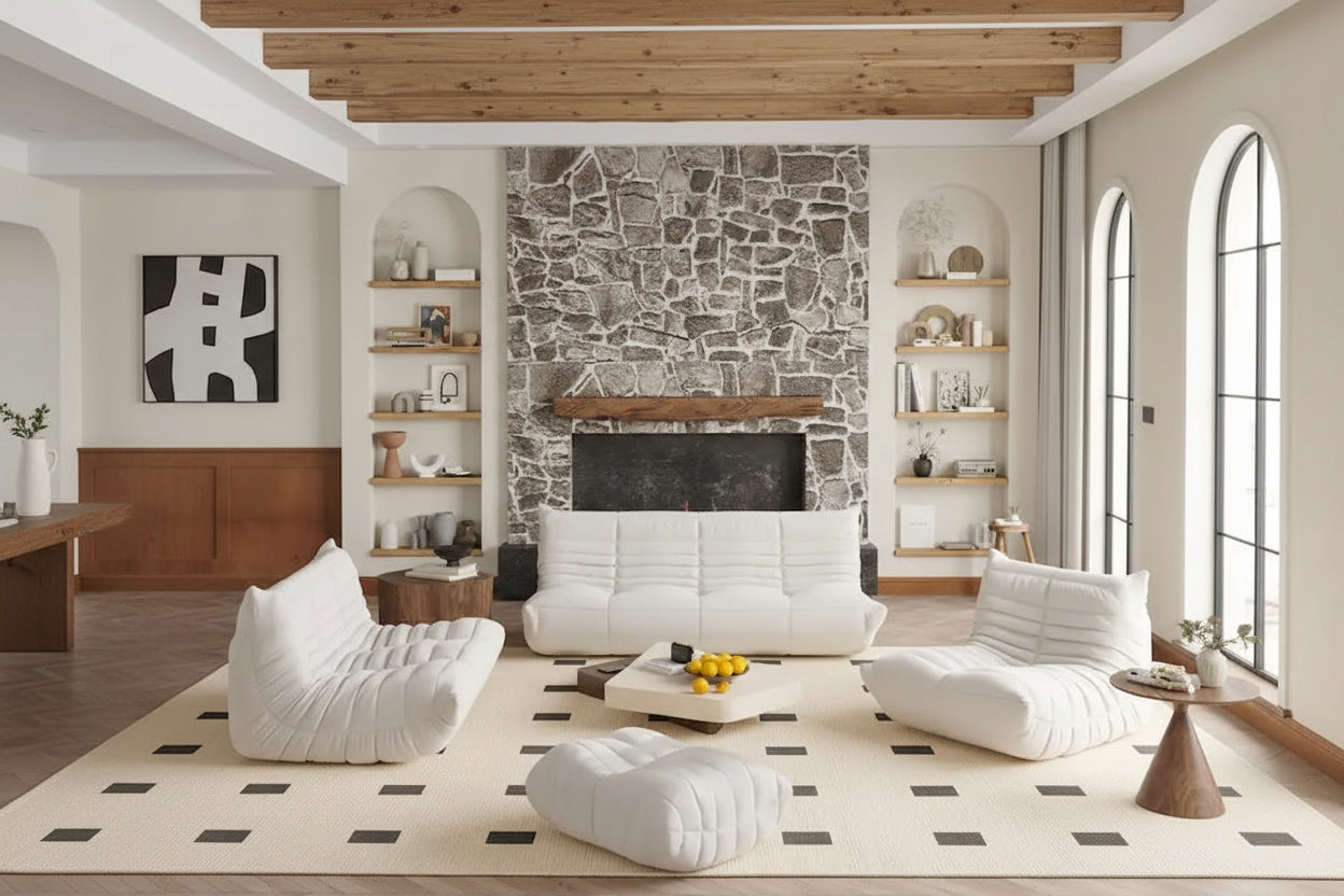 Fauteuil Crapaud Canapé Simple Tissu Teddy Fauteuil Poire