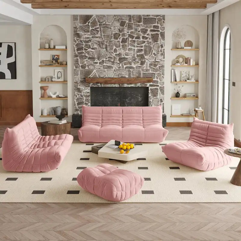 Fauteuil Crapaud Canapé Simple Tissu Teddy Fauteuil Poire