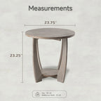 Table d'appoint ronde de style rustique avec étagère de rangement, table d'appoint de style campagne française