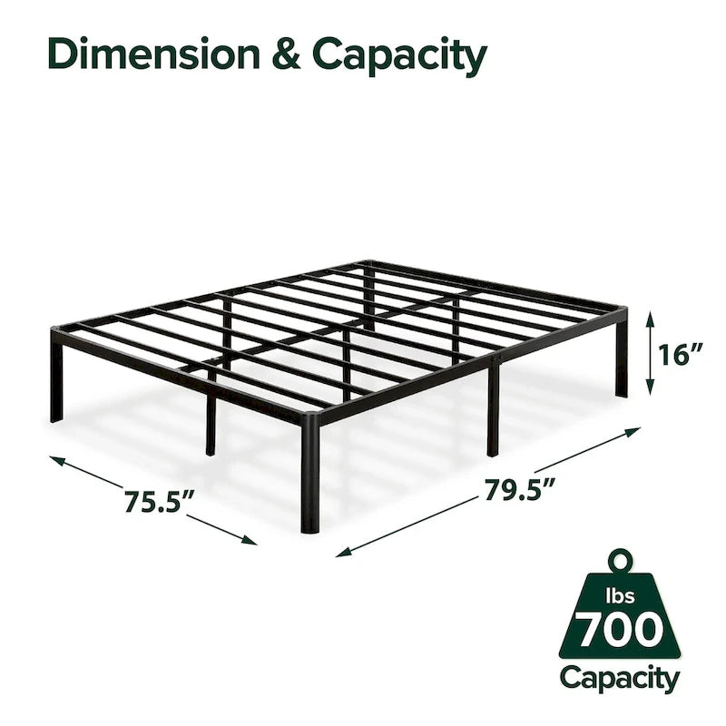 Lit plateforme en métal de 40,6 cm