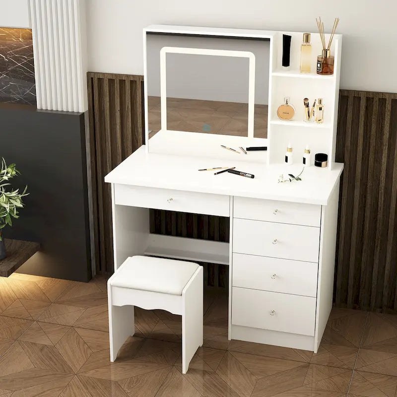 Coiffeuse avec tabouret et miroir