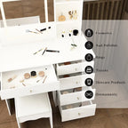 Coiffeuse avec tabouret et miroir