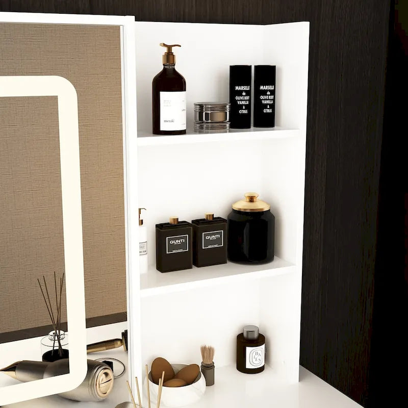 Coiffeuse avec tabouret et miroir