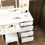 Coiffeuse avec tabouret et miroir