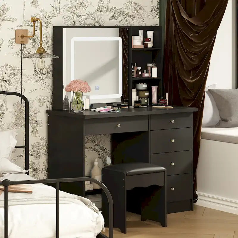 Coiffeuse avec tabouret et miroir