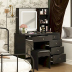 Coiffeuse avec tabouret et miroir