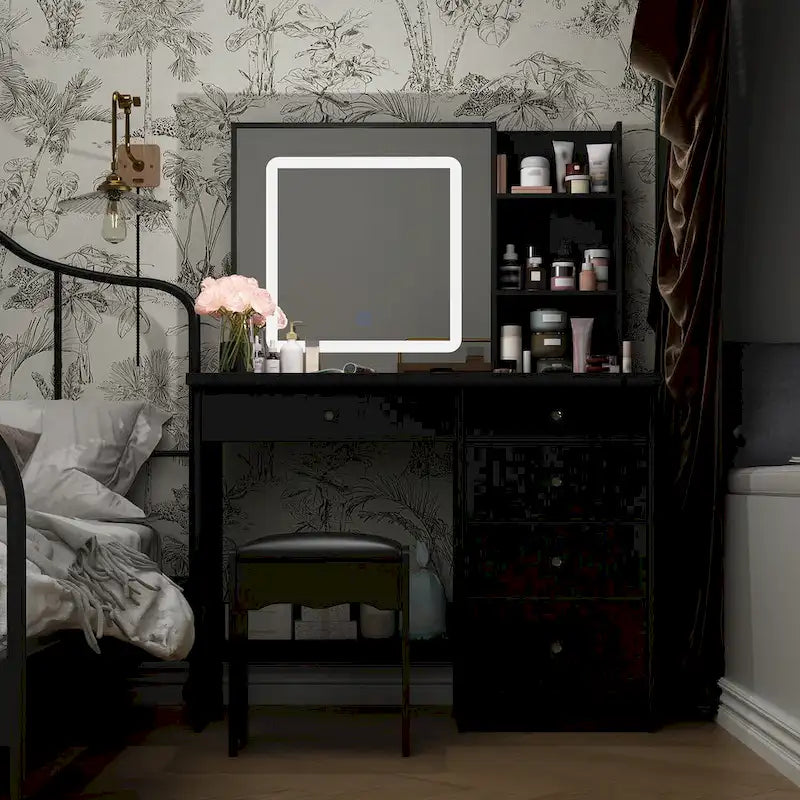 Coiffeuse avec tabouret et miroir