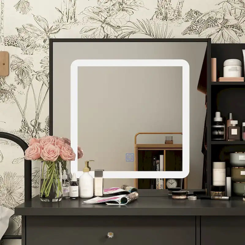 Coiffeuse avec tabouret et miroir