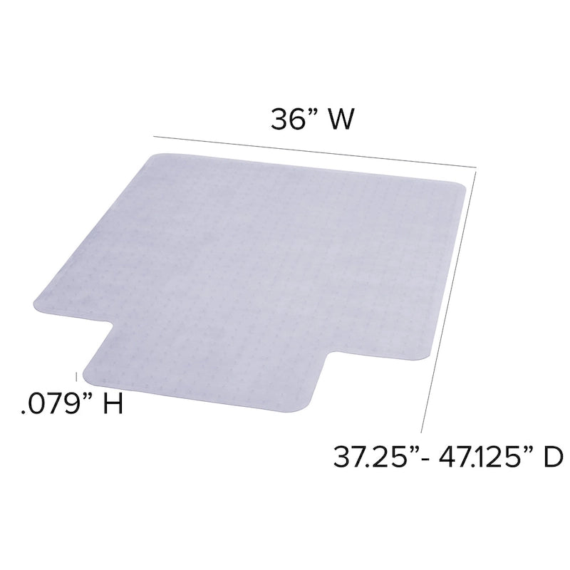 Tapis de protection de sol pour fauteuil 36 x 48 avec bec et surface texturée antidérapante et anti-rayures
