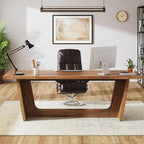 Bureau d'ordinateur exécutif en bois de 70,87 pouces pour bureau à domicile
